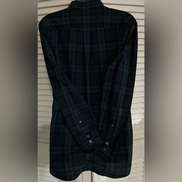 J Crew pullover long sleeve plaid beaded sequin pocket, half button down shirt - Picture 10 of 10